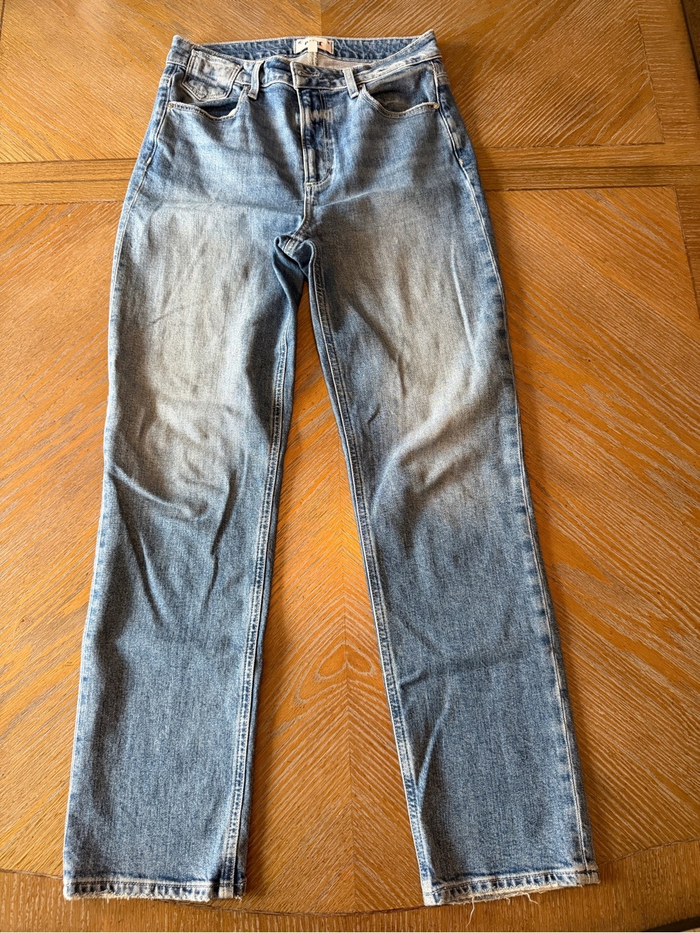 Paige Stella Straight Leg Jeans Size 28 High Rise Medium Wash Denim